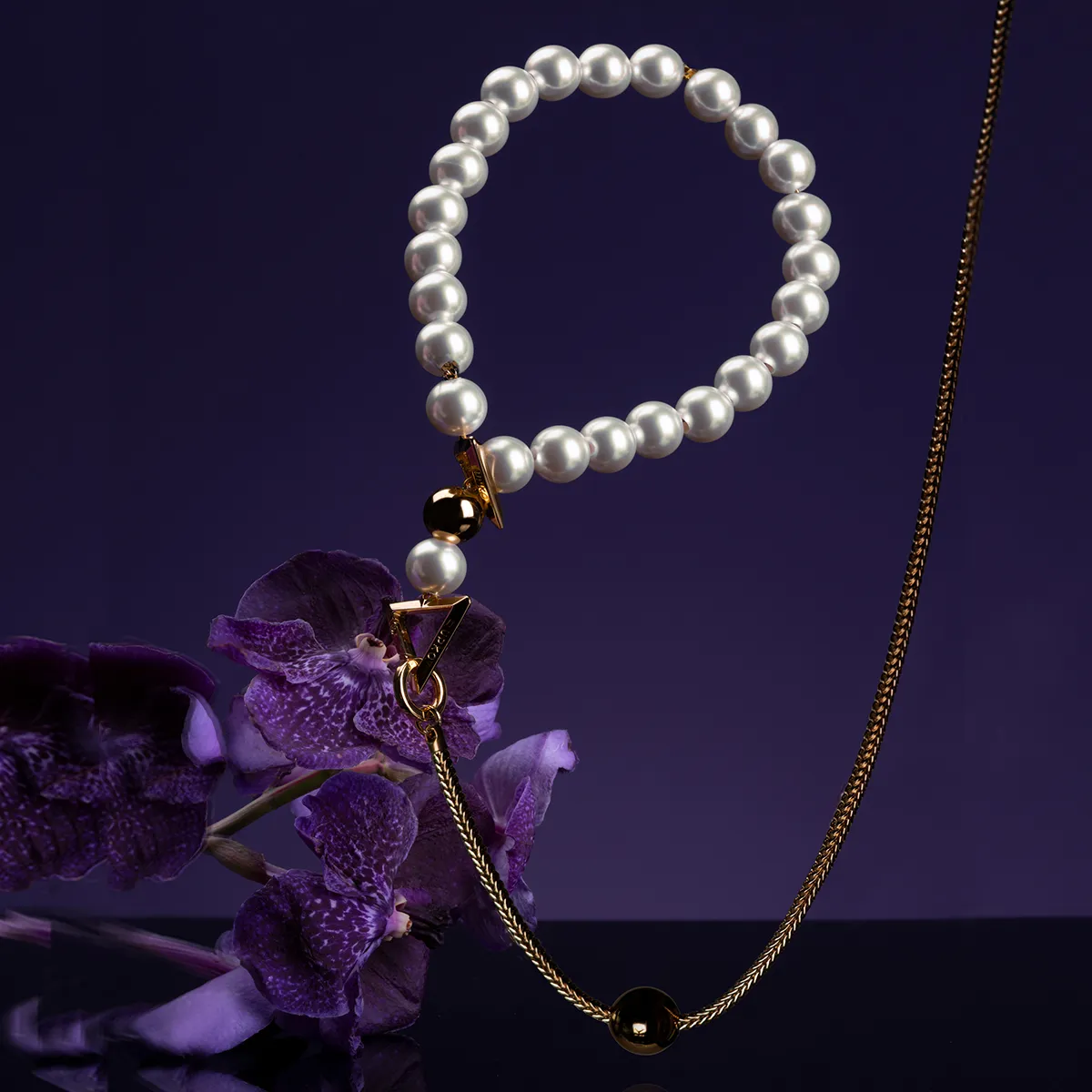 UPKO Moist Eyes Pearl Necklace / Collar - Naszyjnik-obroża, Biały, 52 cm