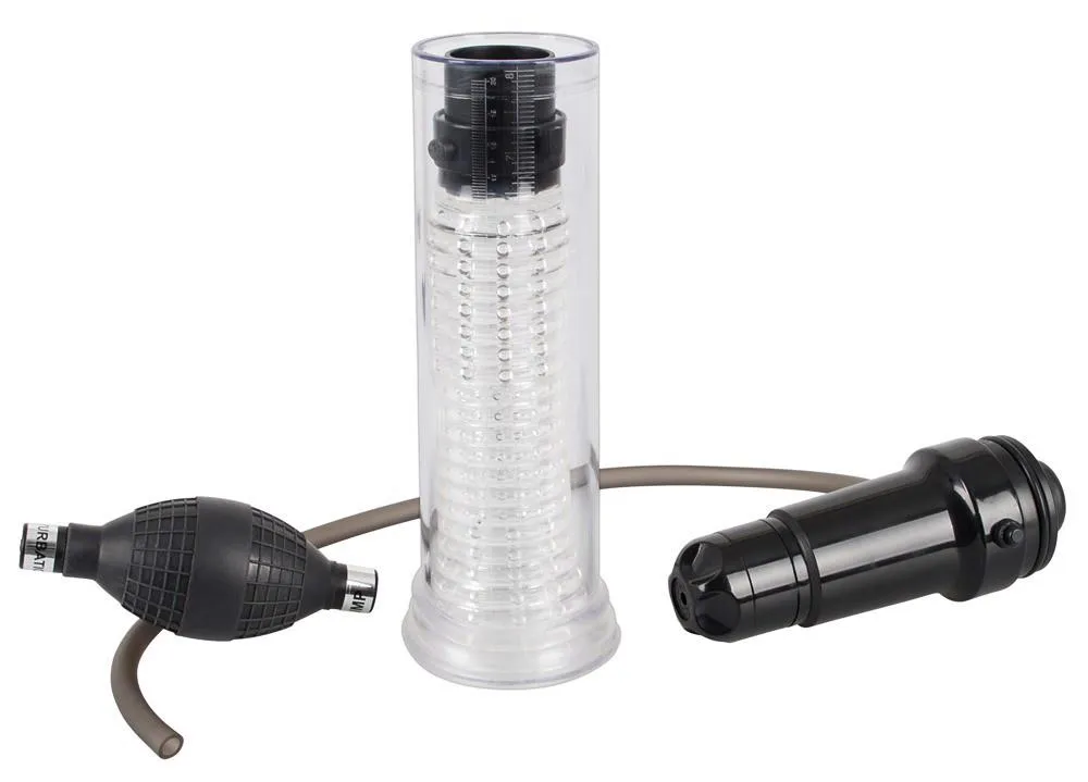 Помпа для члена с вибрацией Orion Vibrating Multi Pump & Masturbator, 33,7 см (прозрачный)