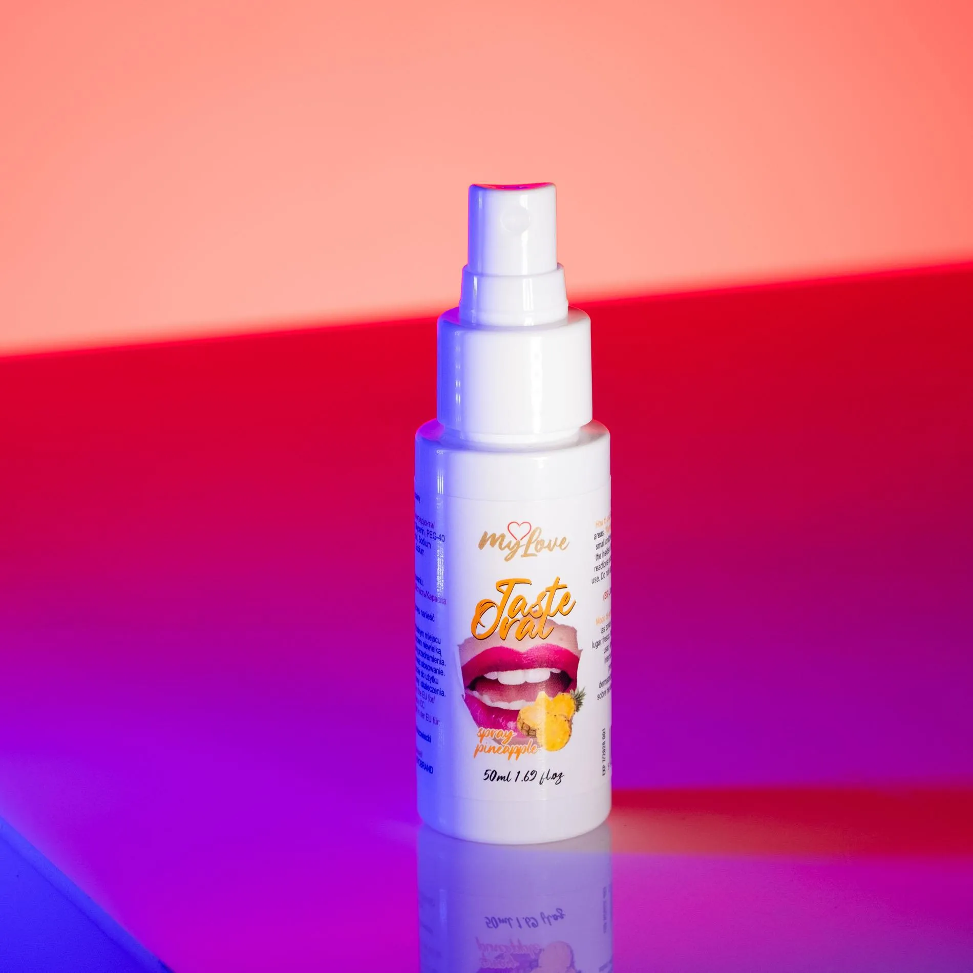 MyLove Taste Oral Spray Pineapple - Spray do seksu oralnego, Ananas, 50 ml