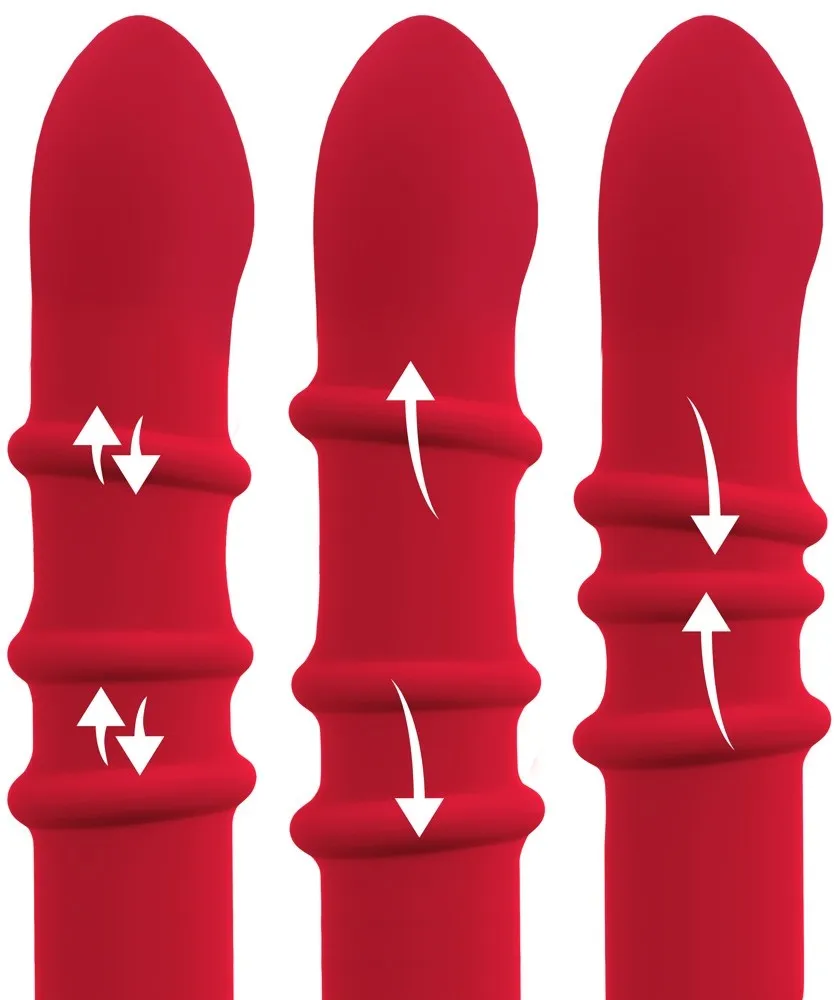 You2Toys Double Bunny - Wibrator królik, Czerwony, 23.7 cm