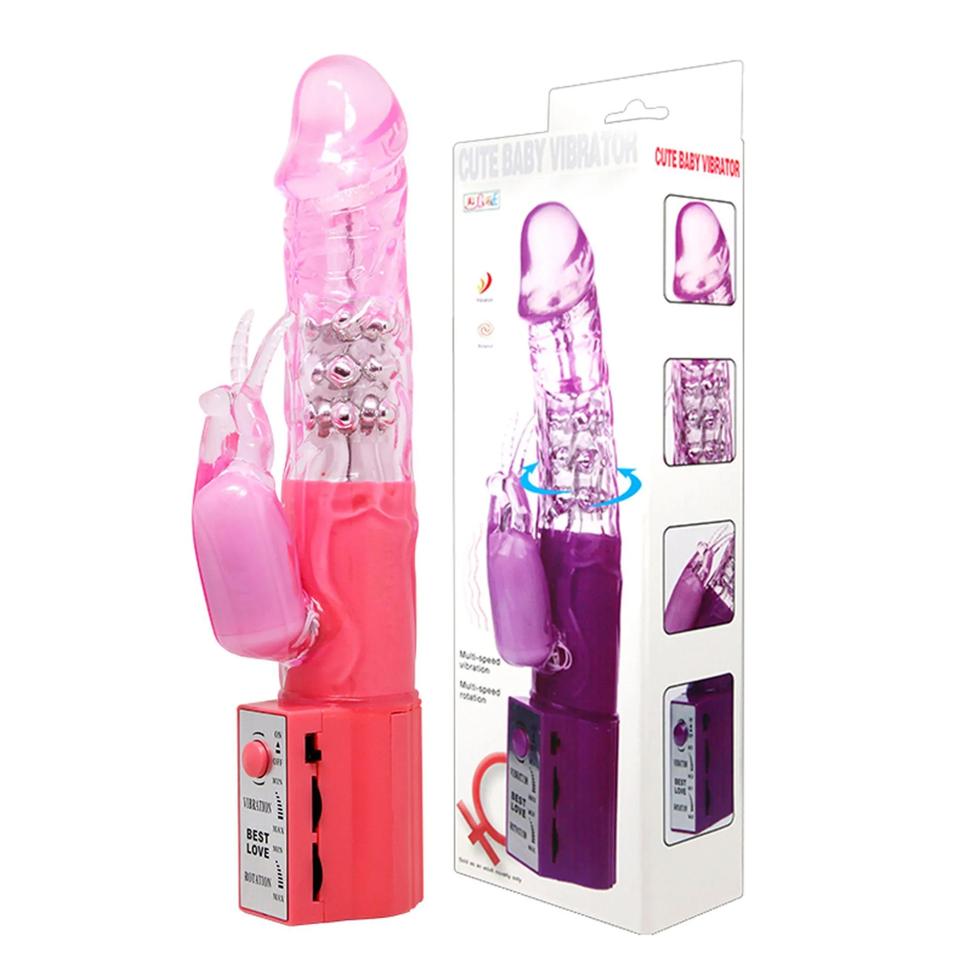 BAILE Cute Baby - Wibrator królik, Różowy, 25 cm