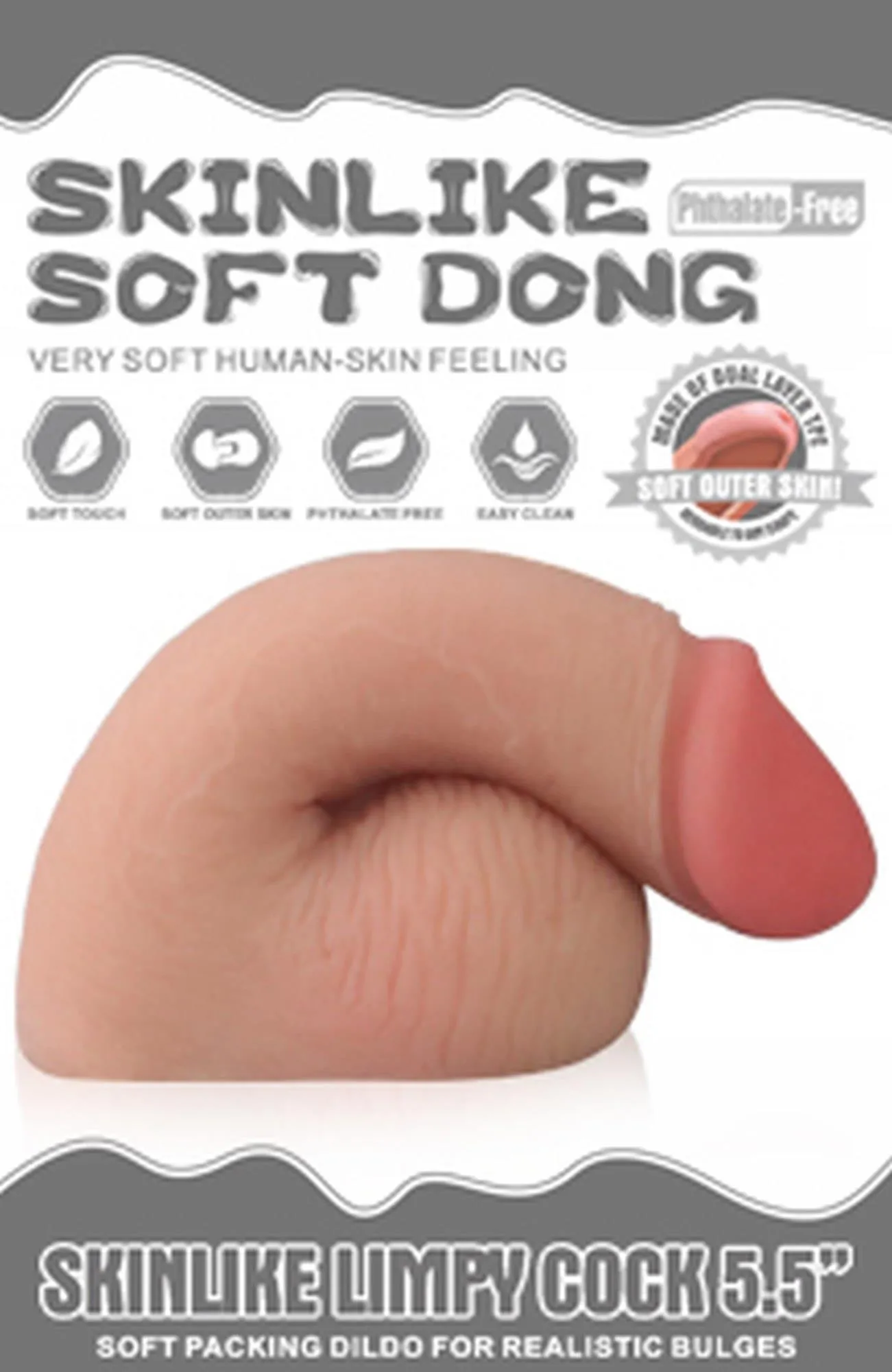 Фалоімітатор Skinlike Soft Dong Limpy Cock 5.5", 14 см (тілесний)