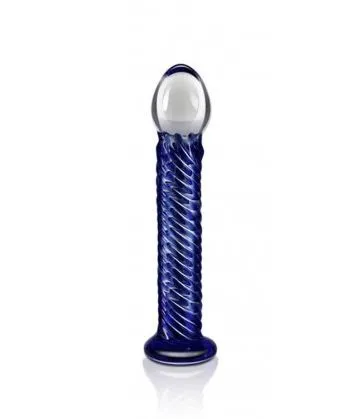 Фалоімітатор LoveToy Glass Romance, 17 см (синій)