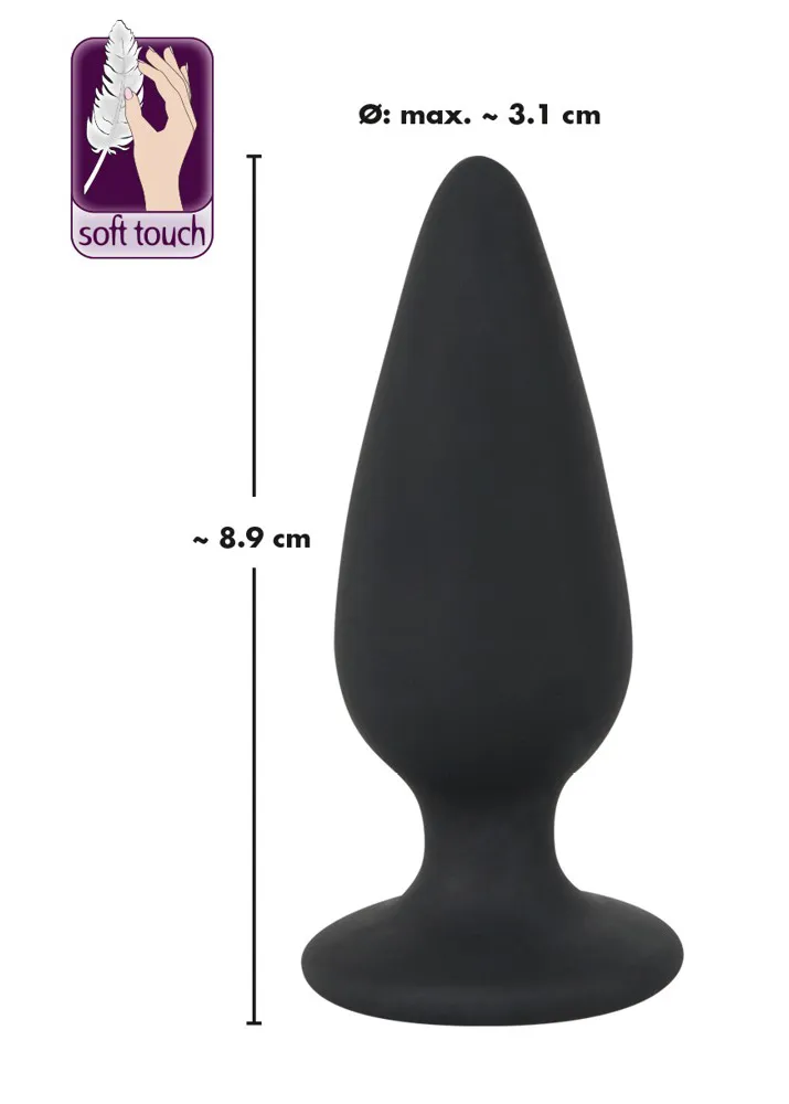 Анальна пробка Orion Black Velvets Heavy Plug Medium, 8,9 см (черный)