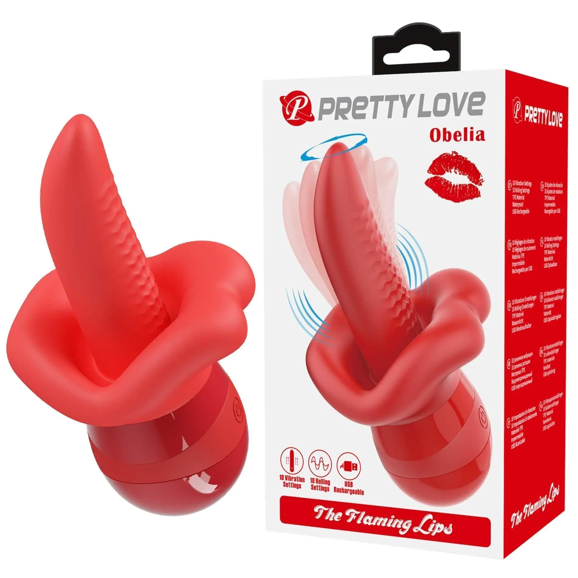 Pretty Love Obelia The Flaming Lips - Wibrator, Czerwony, 13.8 cm