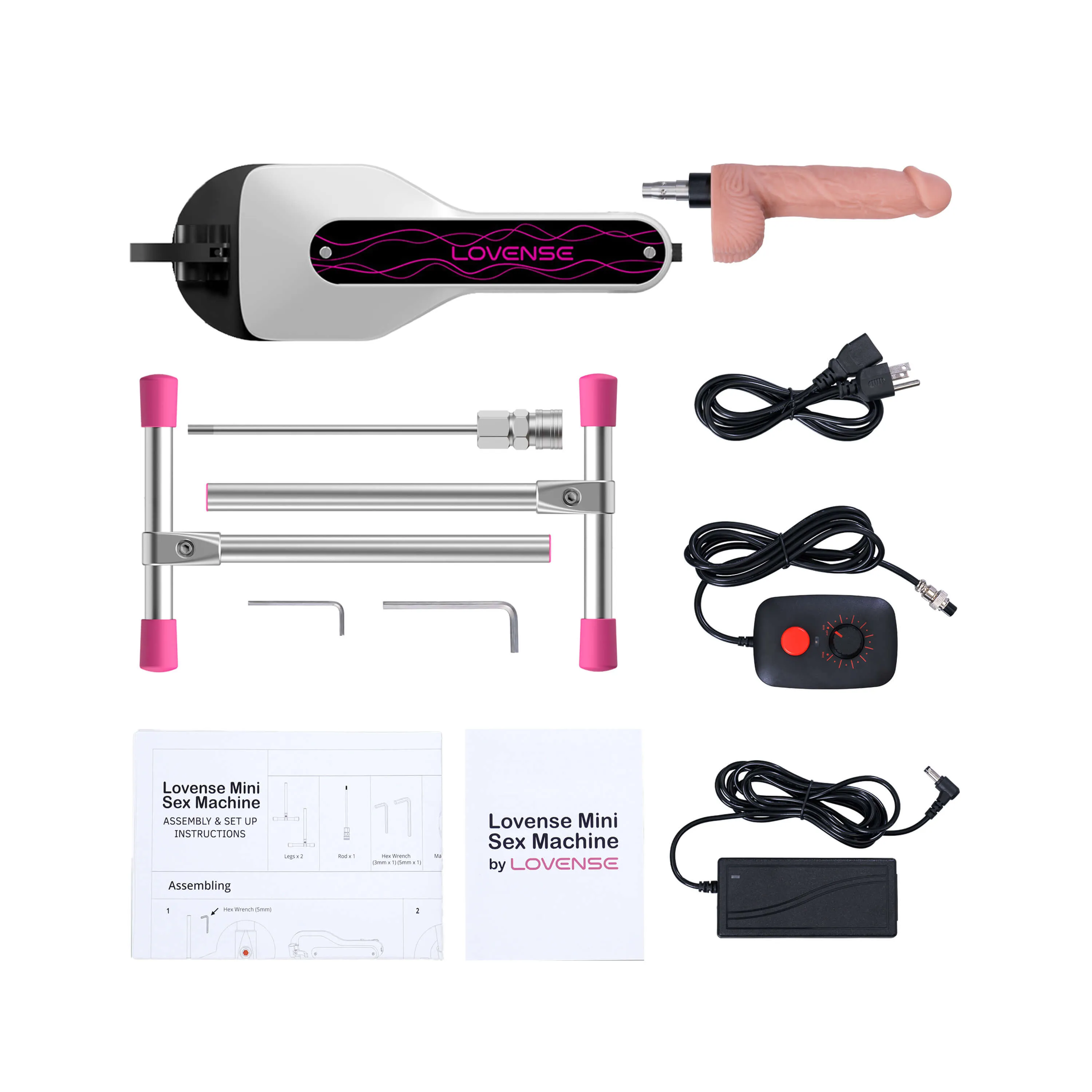 Lovense Mini Sex Machine - Maszyna erotyczna, Biały, 13.8 cm
