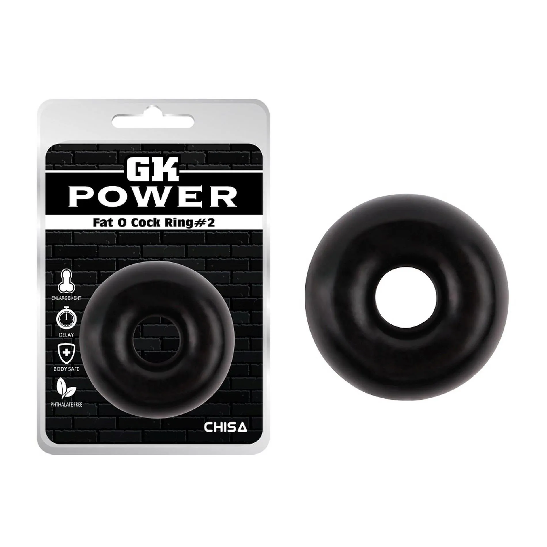 Ерекційне кільце GK Power Fat O Cock Ring No.2 (чорний)