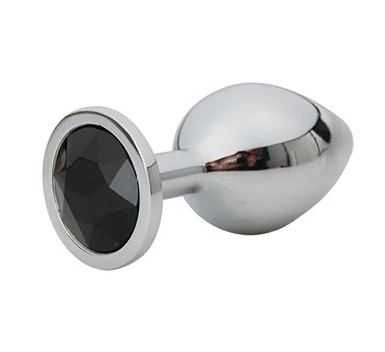 Анальная пробка Fantasy Silver Butt Plug Diamond S, 7 см (черный)