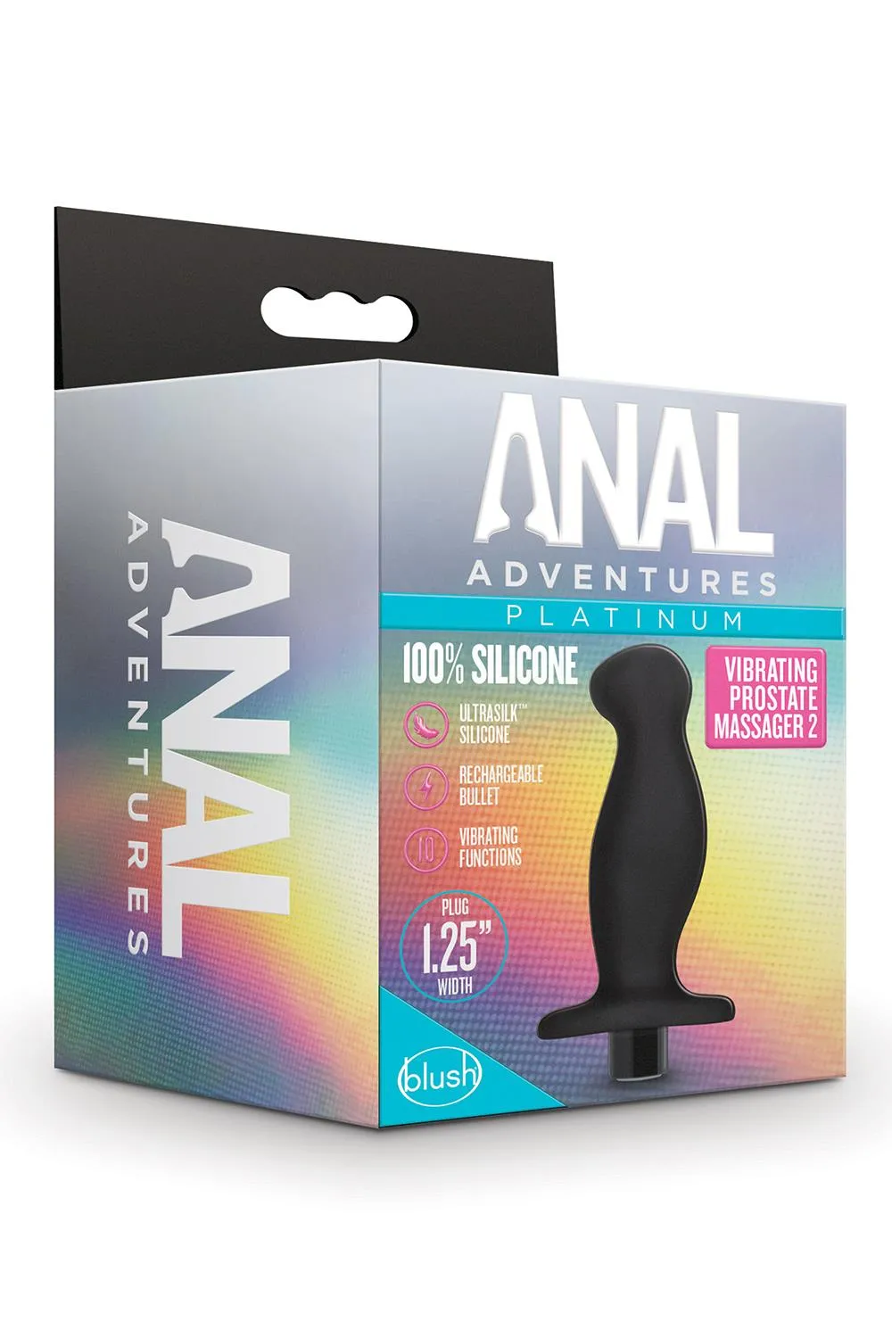 Blush Anal Adventures Platinum Vibrating 2 - Stymulator prostaty, Czarny, 10.7 cm