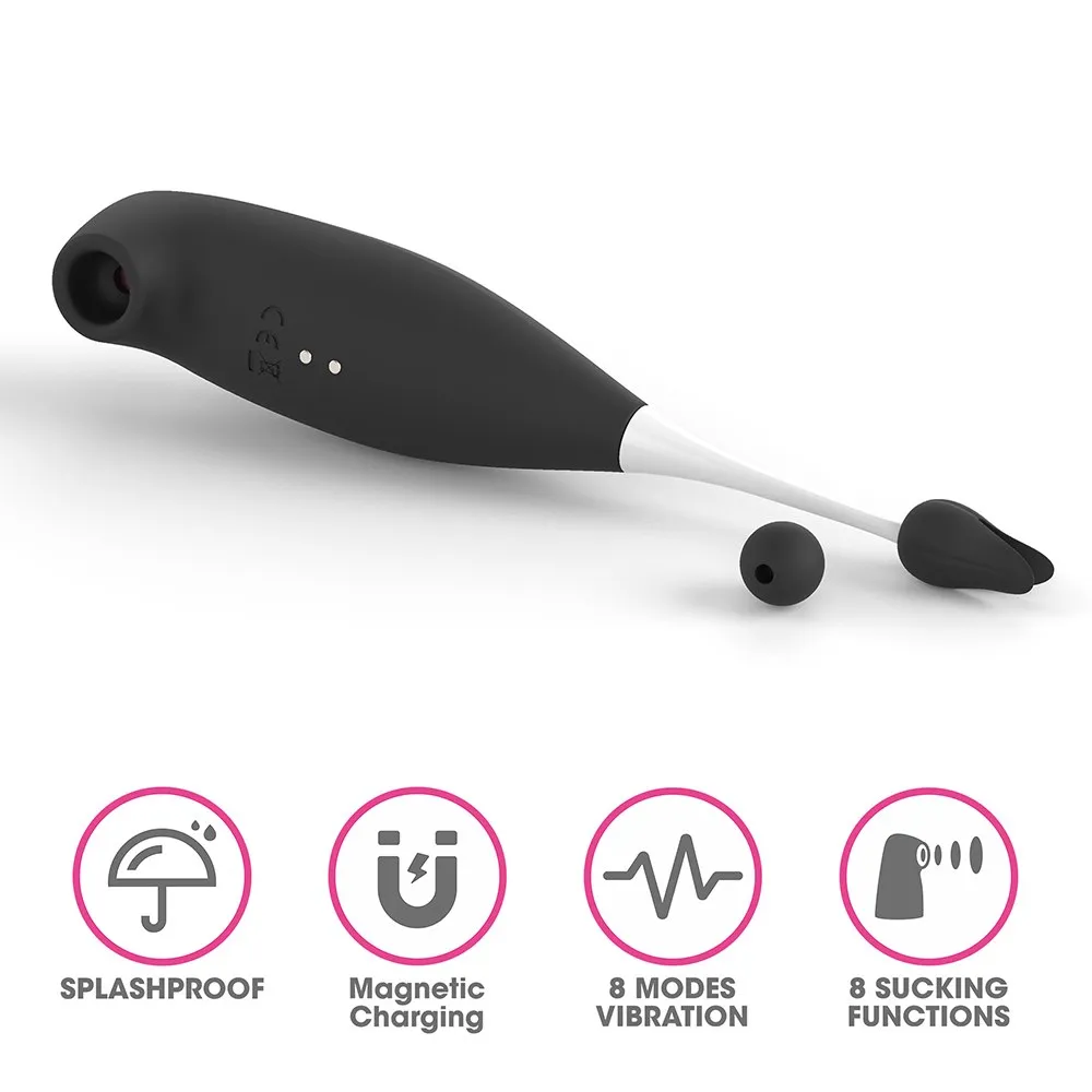 Lovetoy Rechargeable Clit Pro - Wibrator łechtaczkowy, Czarny, 19 cm