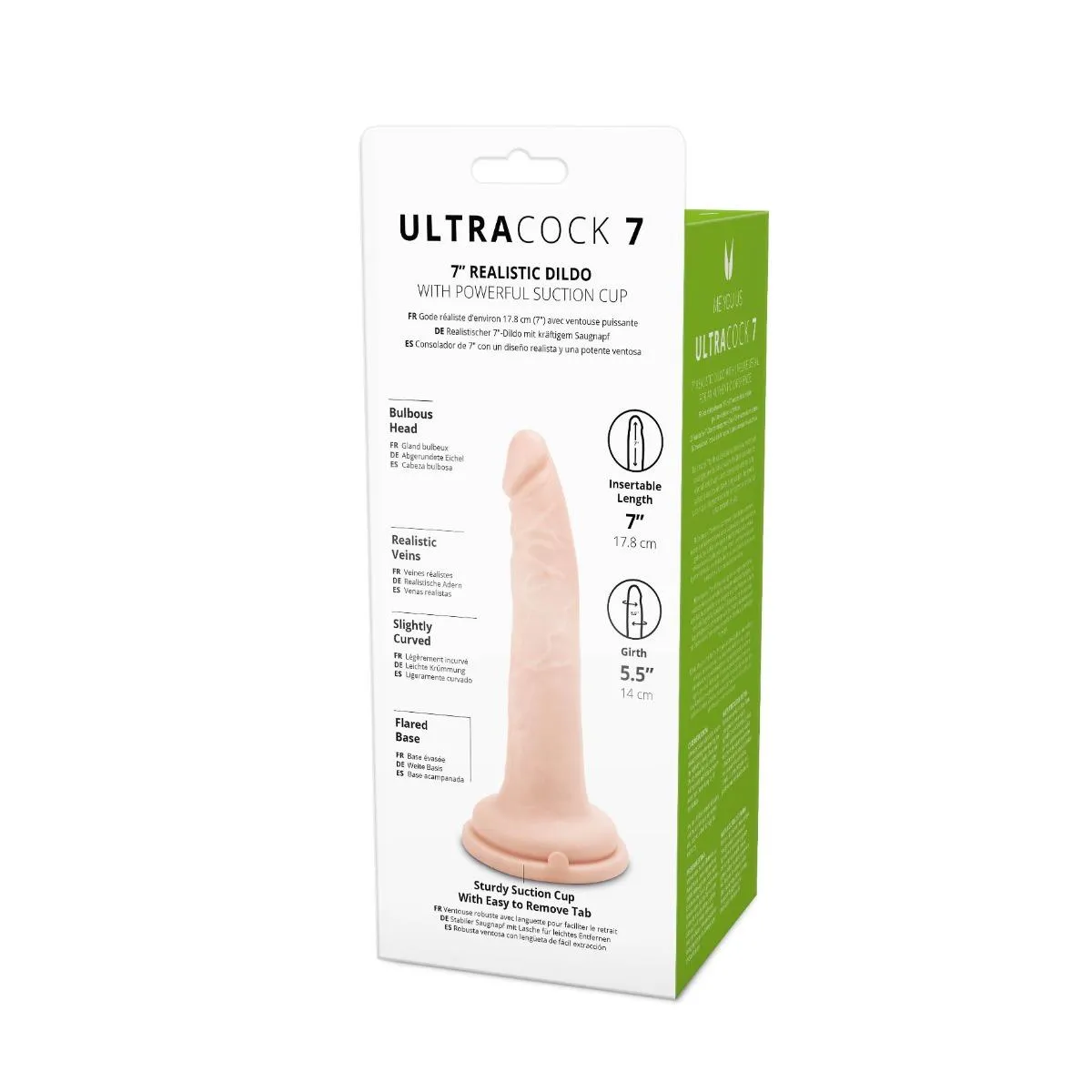 Me You Us Silicone Ultra Cock 7 in - Dildo, W kolorze cielistym, 17.8 cm