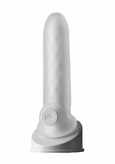 Perfect Fit Fat Boy Micro Ribbed Sheath - Nakładka na penisa, Przezroczysty, 14 cm