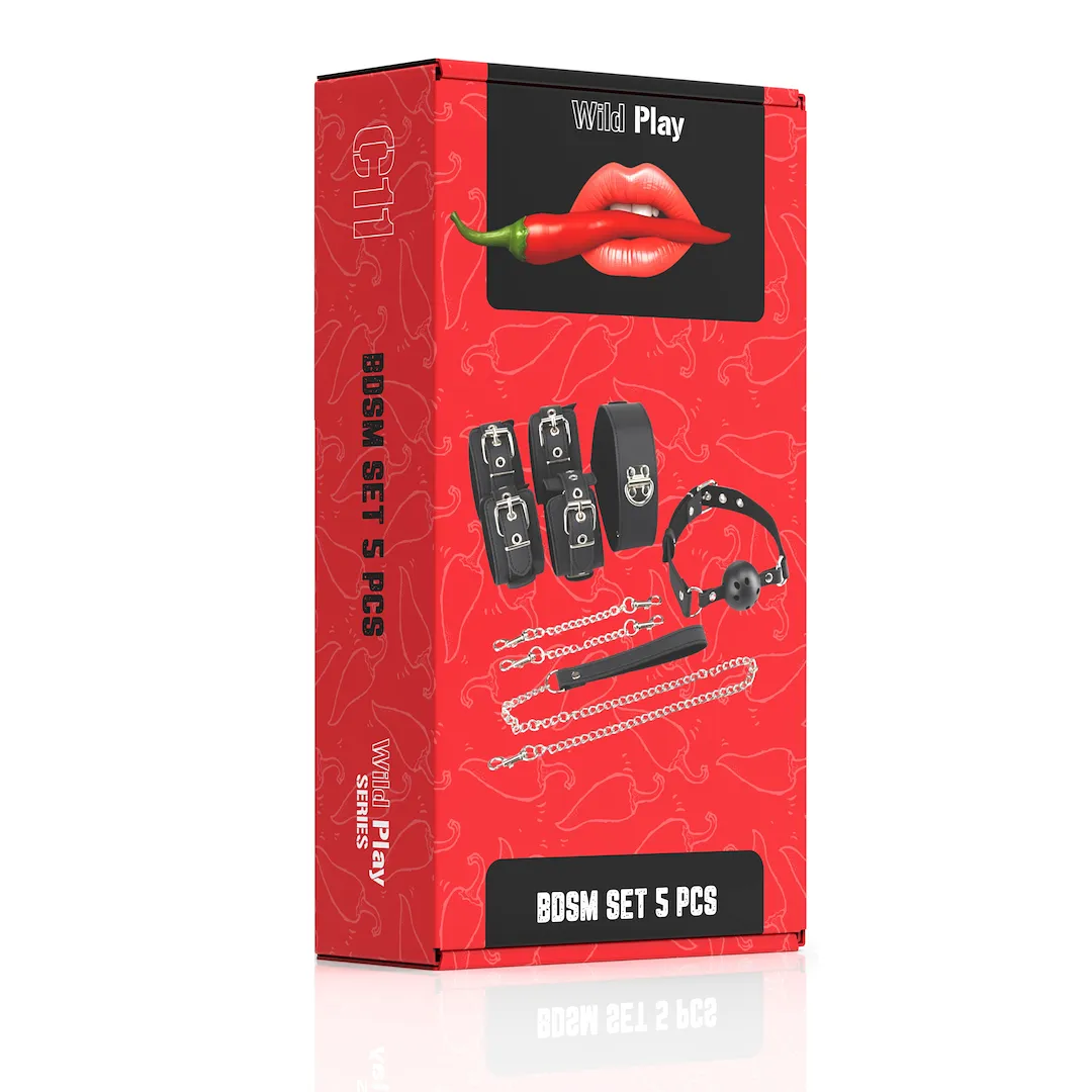 BDSM набір Erospace Wild Play C11, 5 шт (чорний)