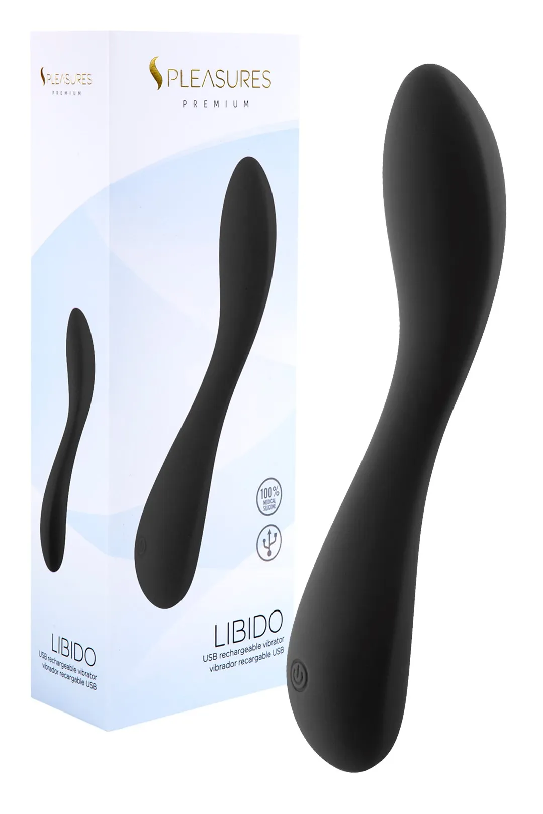 Pleasures Premium Libido - Wibrator, Czarny, 19, 5 cm