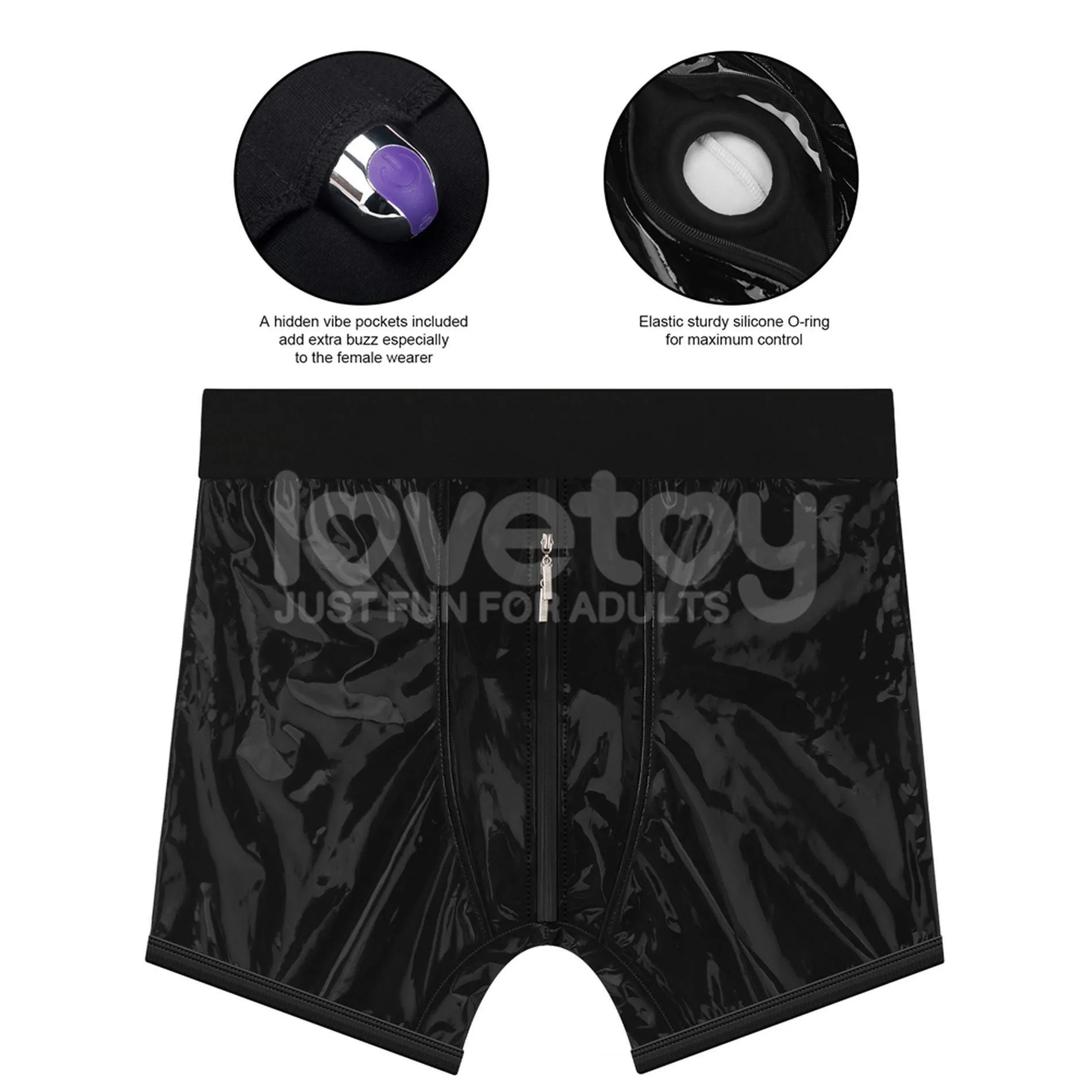Труси для страпону Lovetoy Chic Strap-On Shorts, 28-31 (чорний)