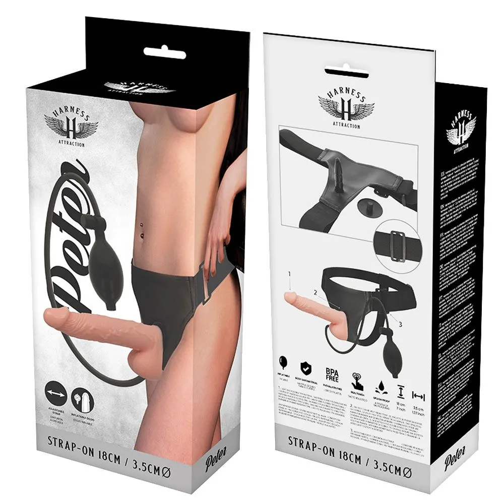 Страпон Harness Attraction Peter Strap-on Black, 18 см (телесный)