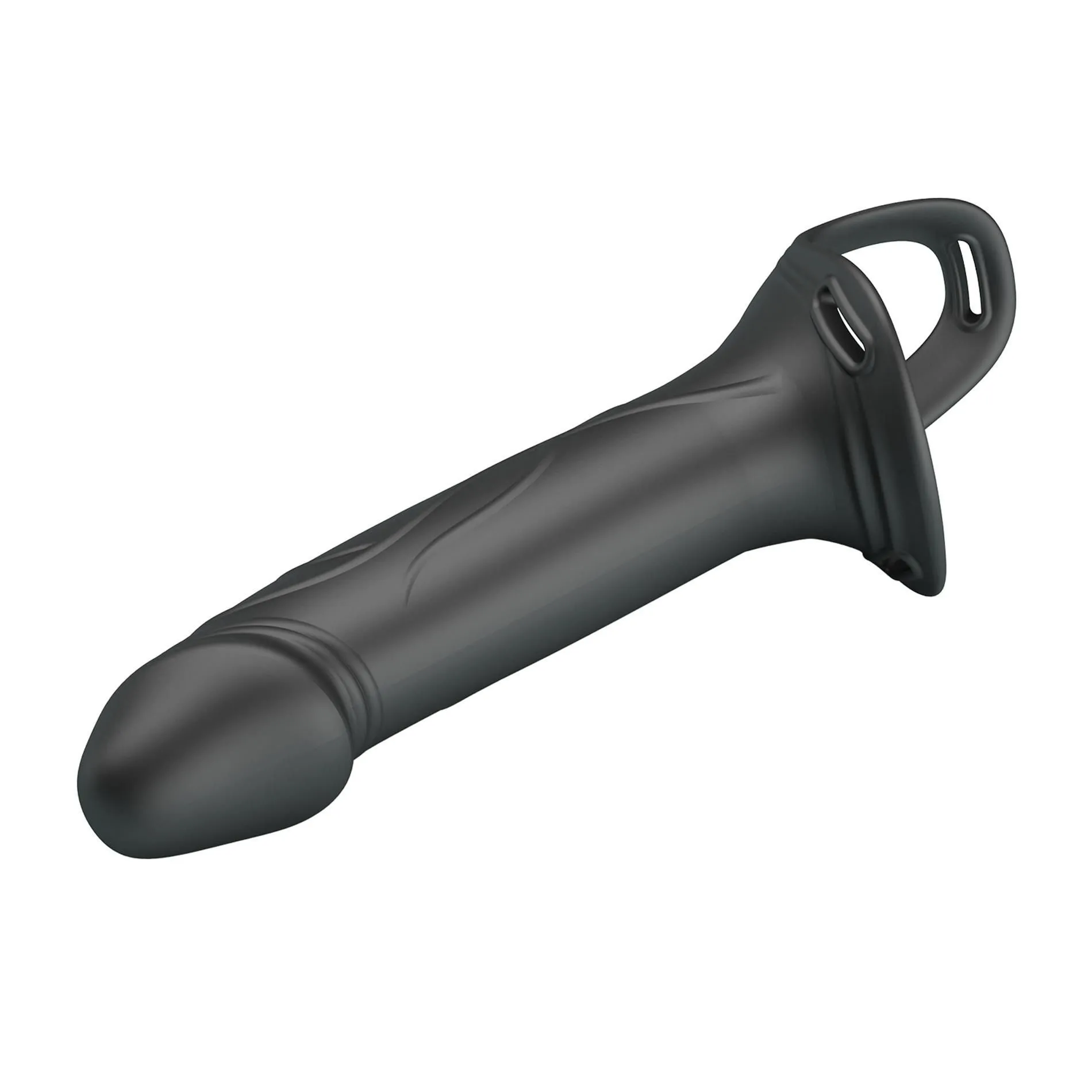 Pretty Love Landon Hollow Strap-On Harness Dildo - Proteza penisa, Czarny, 25 cm