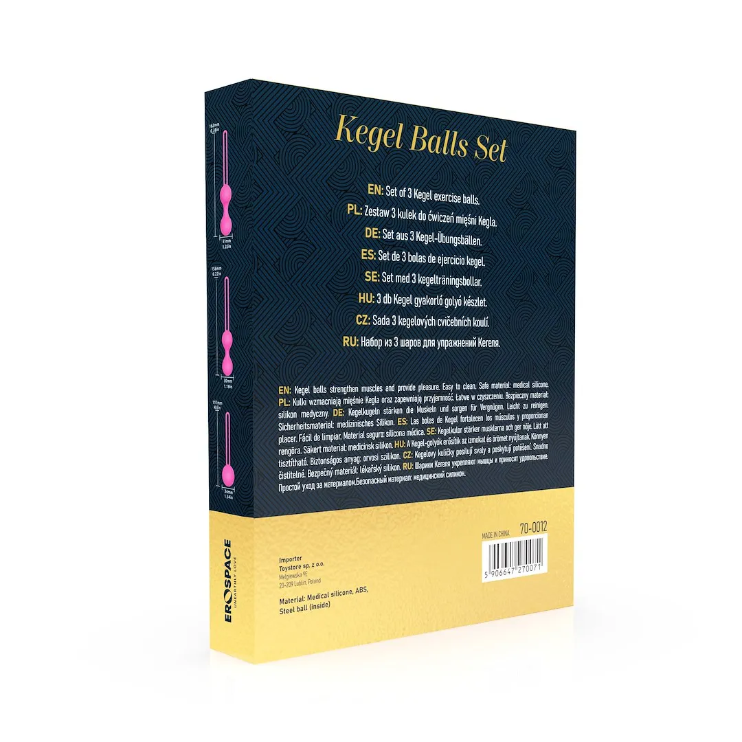 Вагінальні кульки Erospace Sweet Play A12, 3 шт (рожевий)