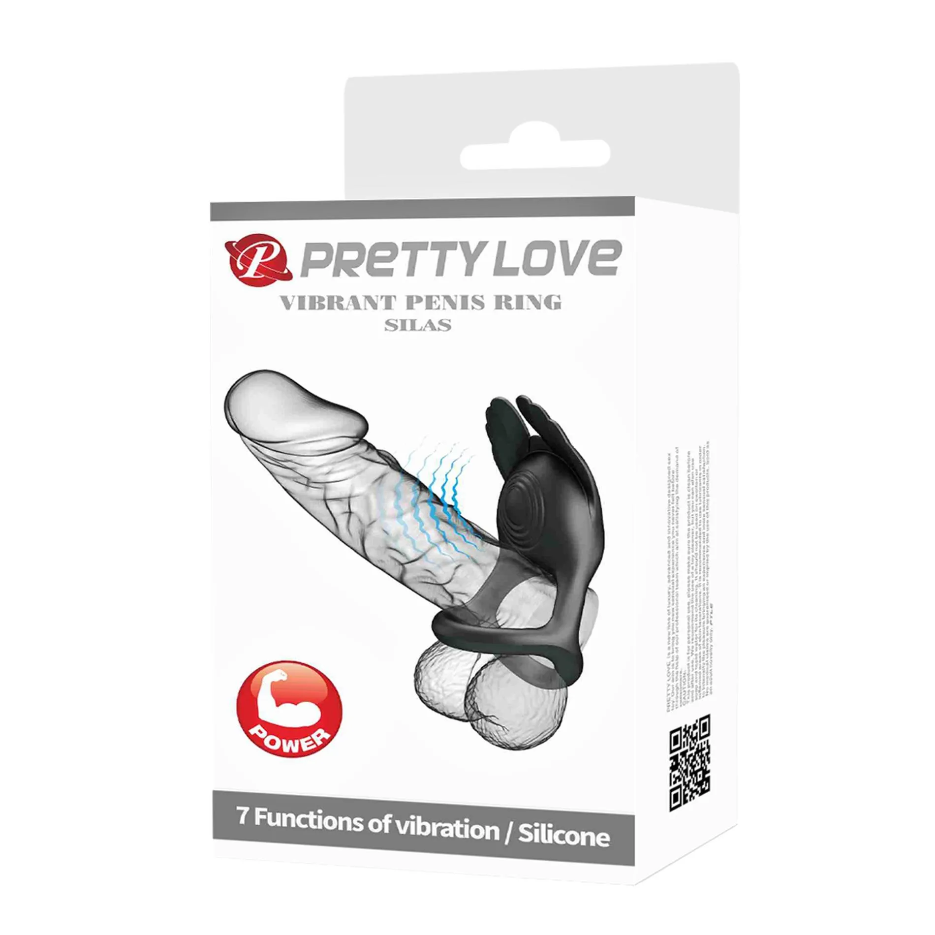 Виброкольцо Pretty Love Silas Vibrant Penis Ring, 9,5 см (черный)
