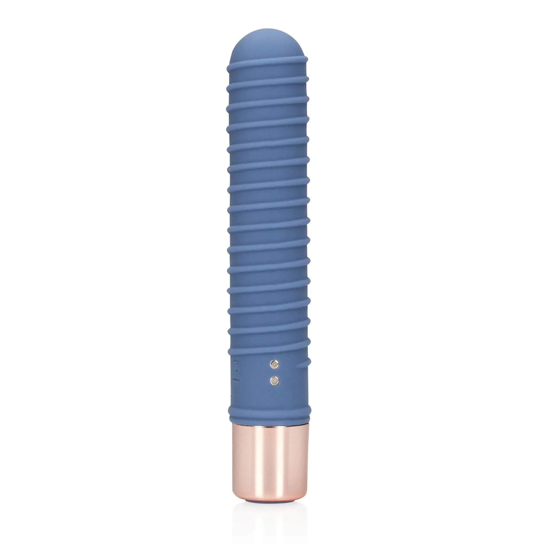 Вібратор Loveline Ribbed Mini, 14.1 см (синій)