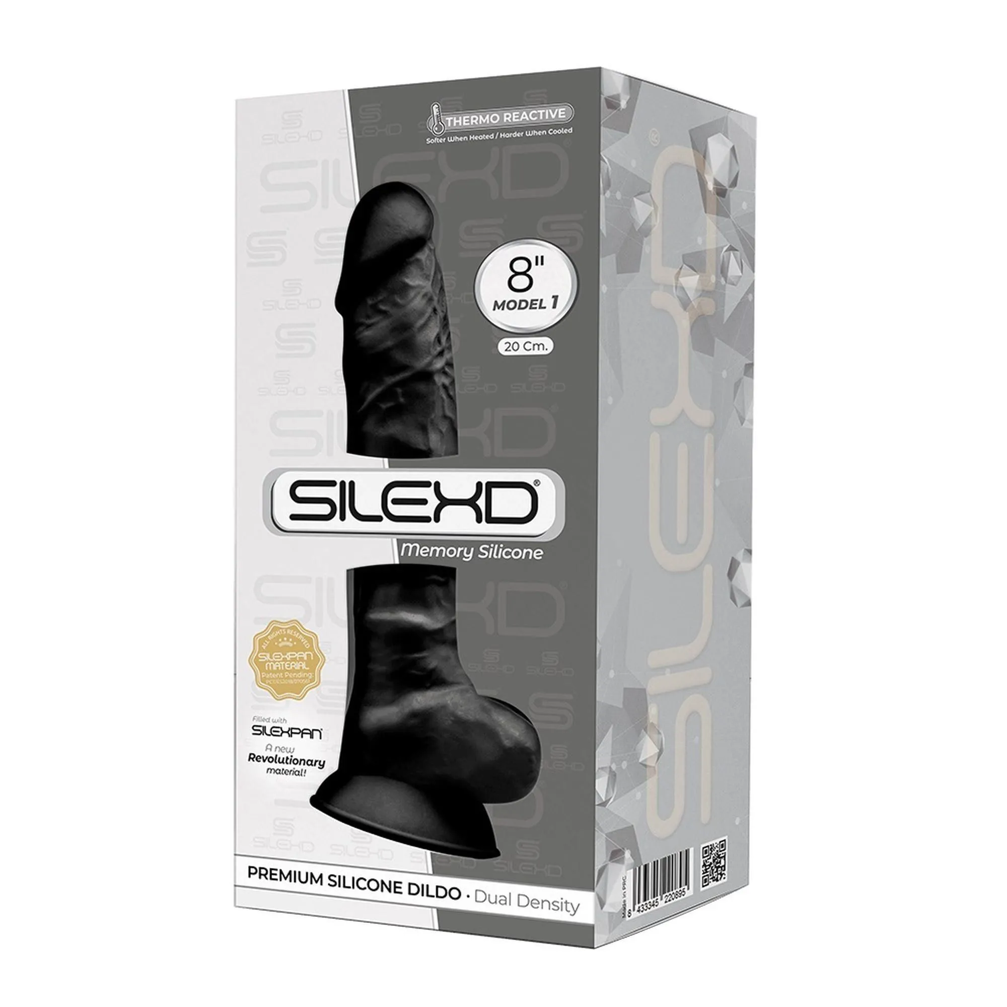 Фаллоимитатор Silexd Model 1, 20 см (черный)