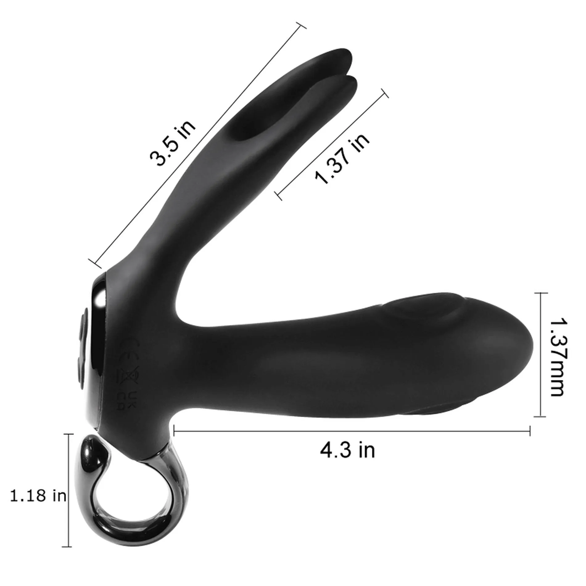 Стимулятор простати B - Series Cute Dual Tapping Anal, 10.1 см (чорний)