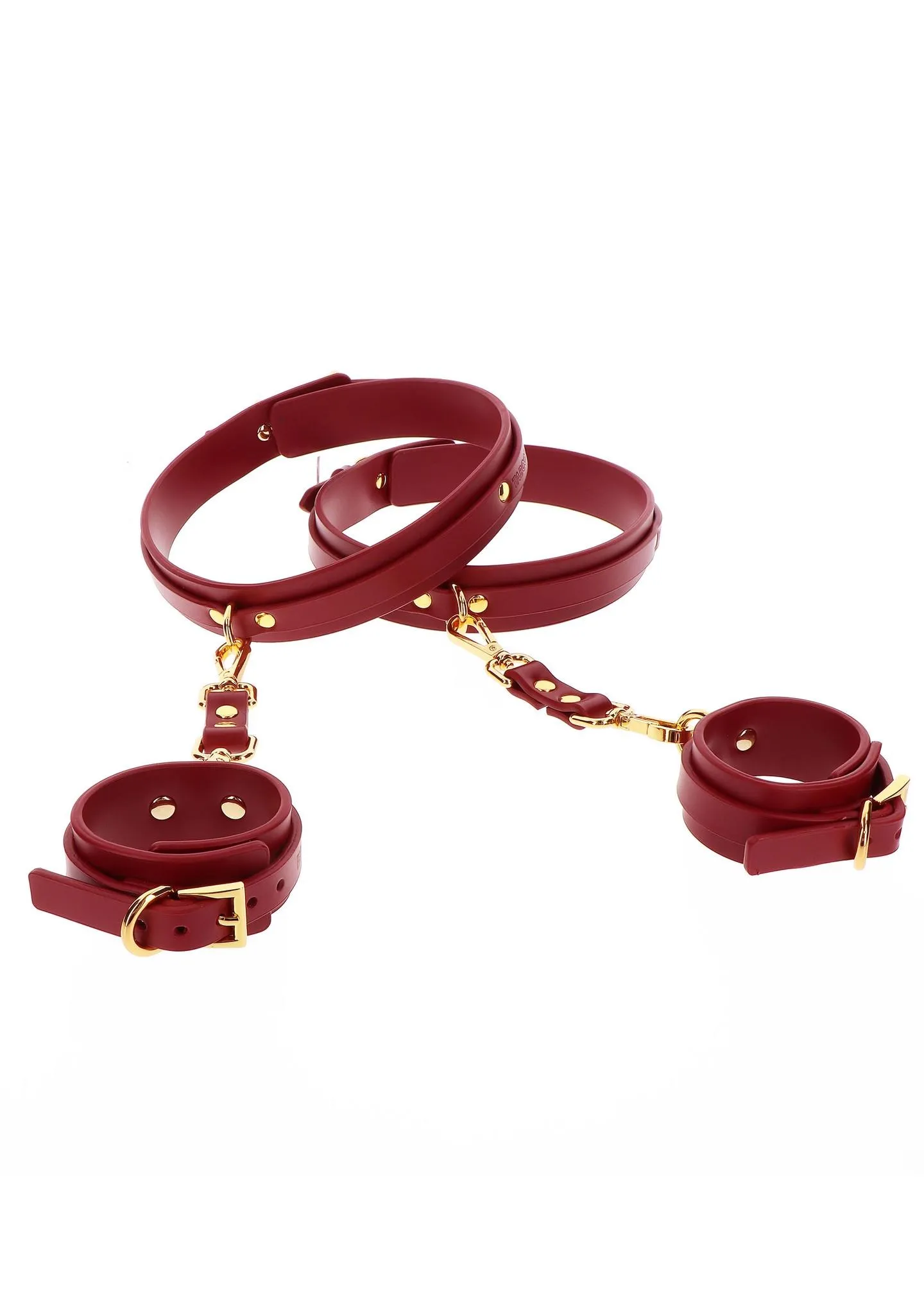 Фіксатори для БДСМ на стегна та зап'ястя Taboom Wrist To Thigh Cuff Set Red (червоний)