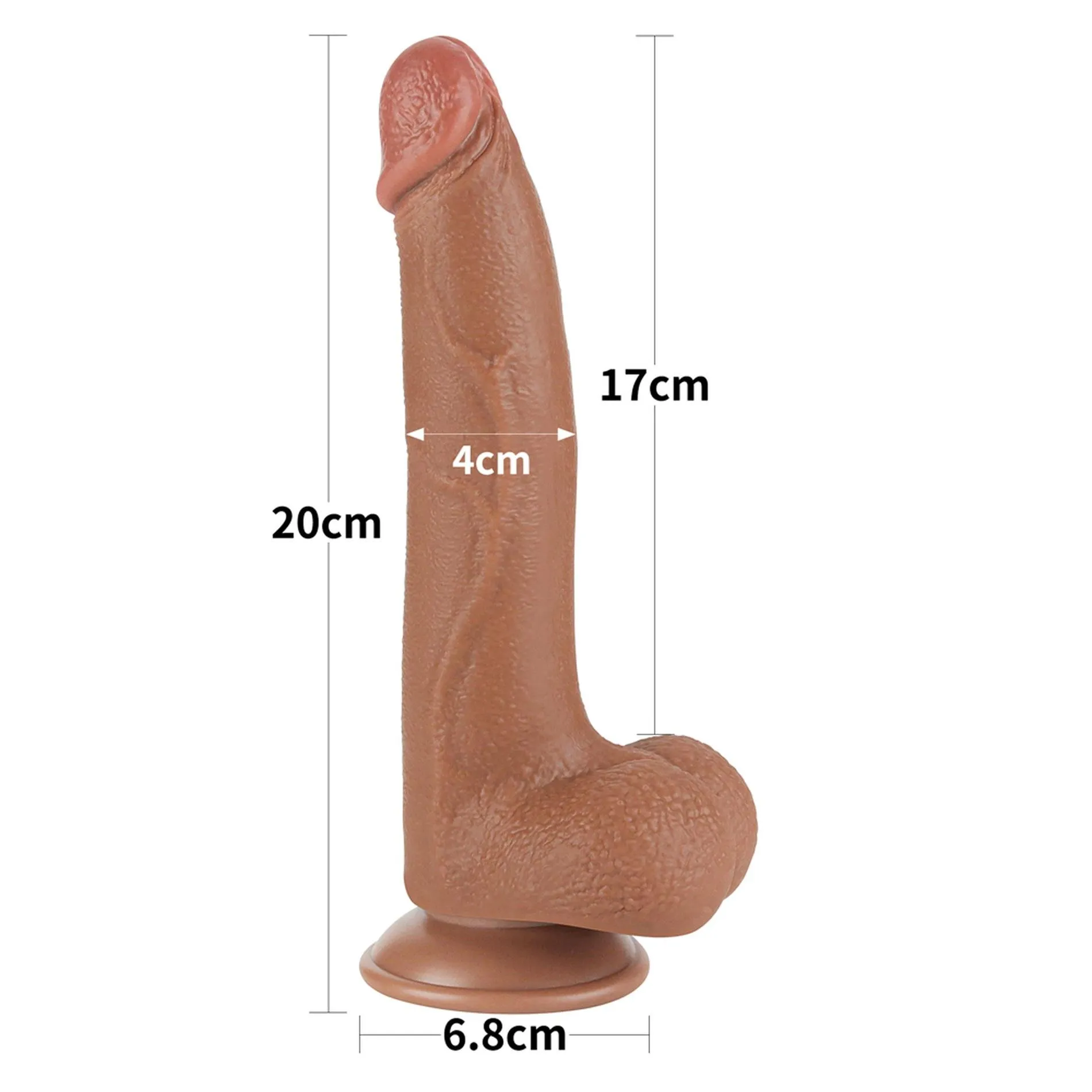 Фаллоимитатор Lovetoy Sliding-Skin Dual Layer Dong 8.5'', 20 см (коричневый)