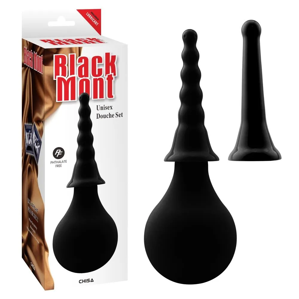 Black Mont Douche Set - Prysznik analny, Czarny, 26 cm