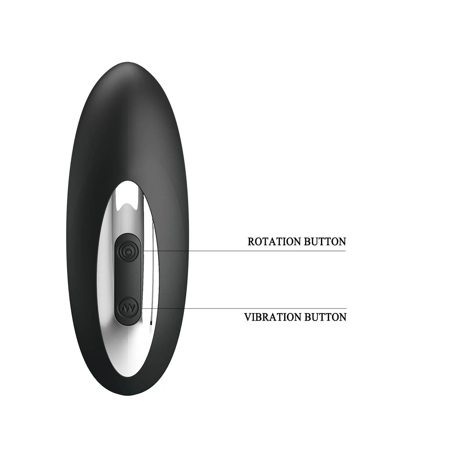 Mr. Play Powerful Vibrating - Stymulator prostaty, Czarny, 16 cm
