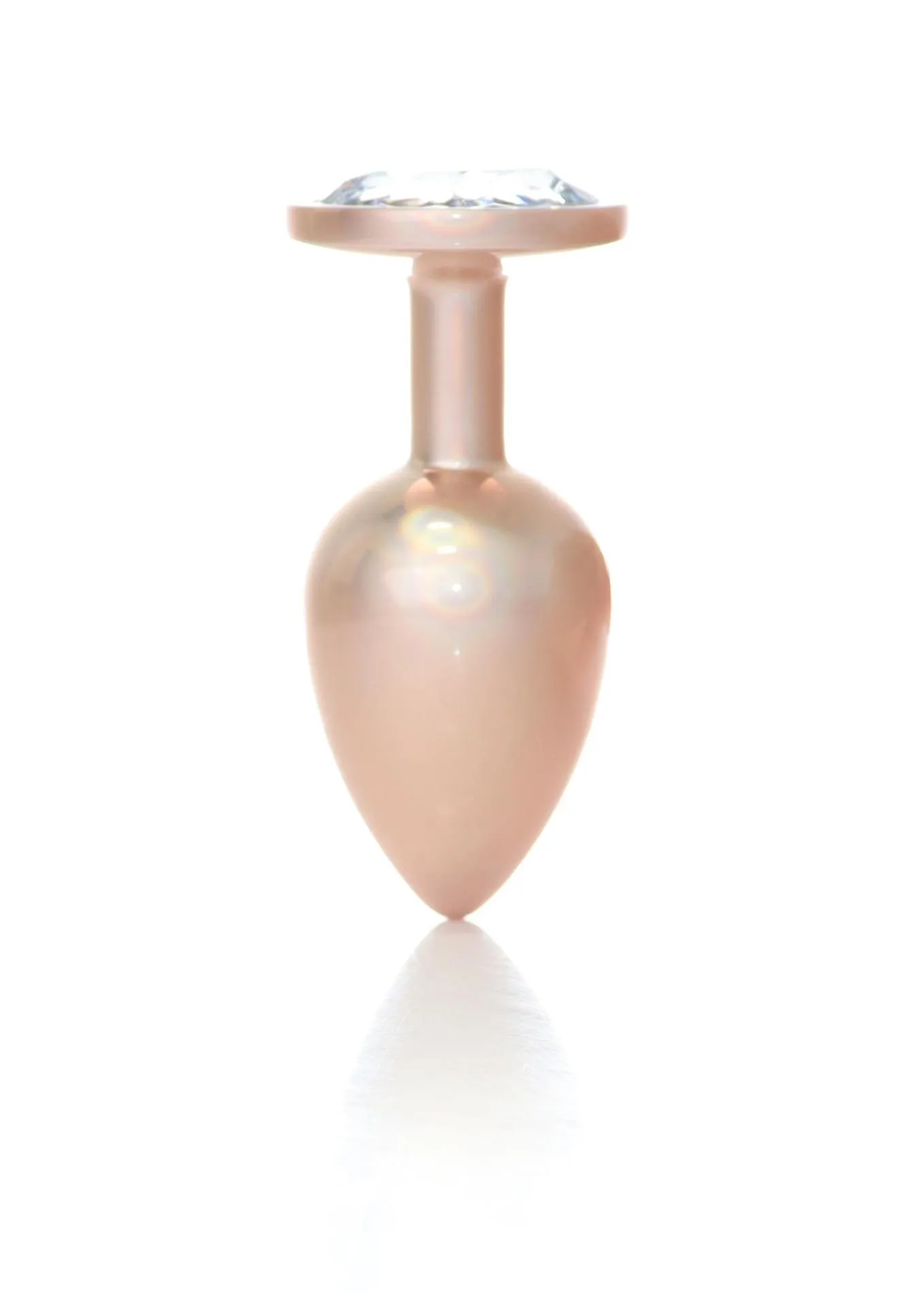 Анальная пробка Jewellery Pearl Gold Plug Clear S, 7 см (золотой)