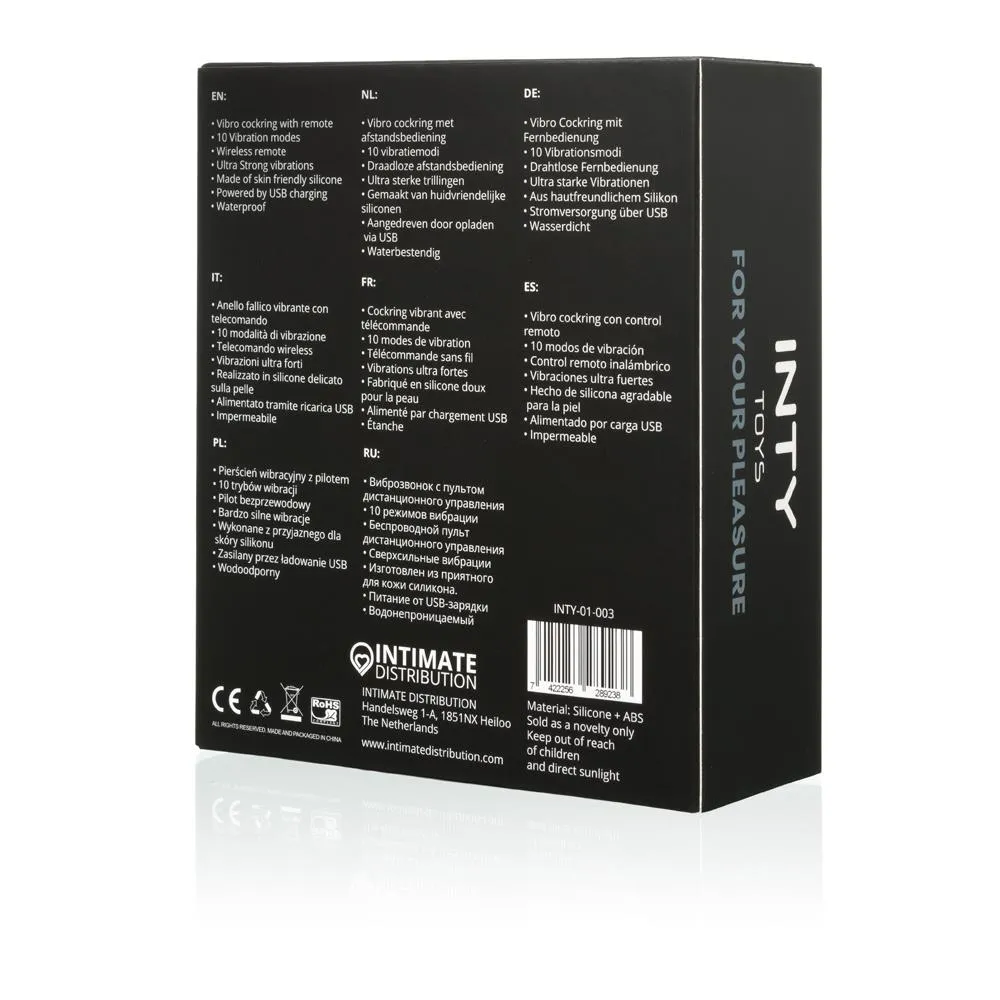 INTY Toys Crave - Pierścień wibracyjny, Czarny, 9.5 cm