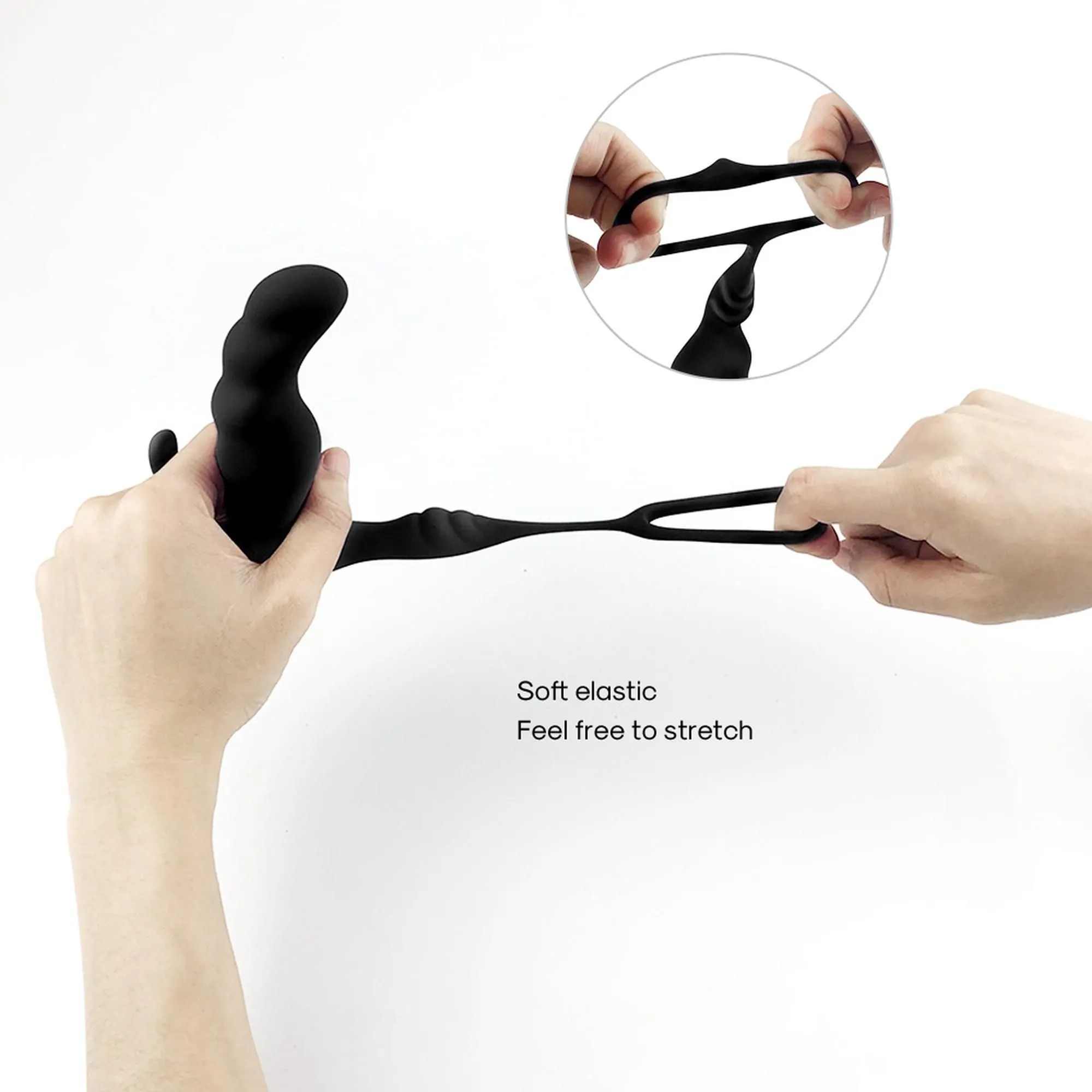 B - Series Joy Knight - Stymulator prostaty, Czarny, 12 cm