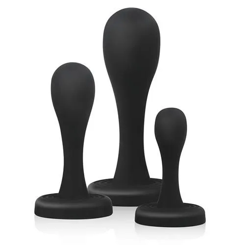 Набір анальних пробок Buttr Kickers Butt Plug Training, 3 шт (чорний)