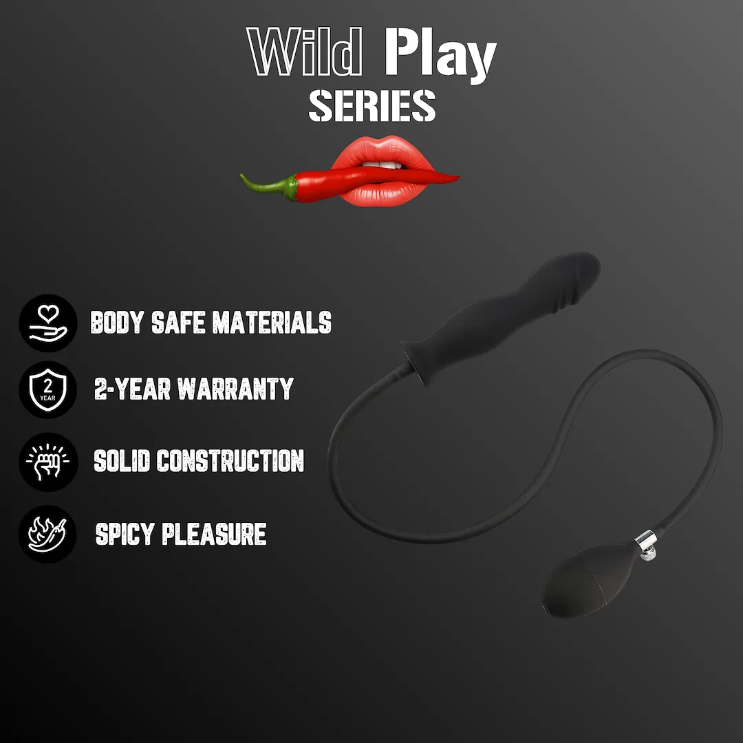 EROSPACE Wild Play C6 - Korek analny, Czarny, 15.3 cm