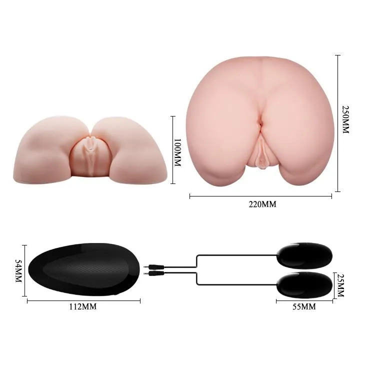 Crazy Bull Realistic Vagina and Ass - Realistyczny masturbator, W kolorze cielistym, 25 cm