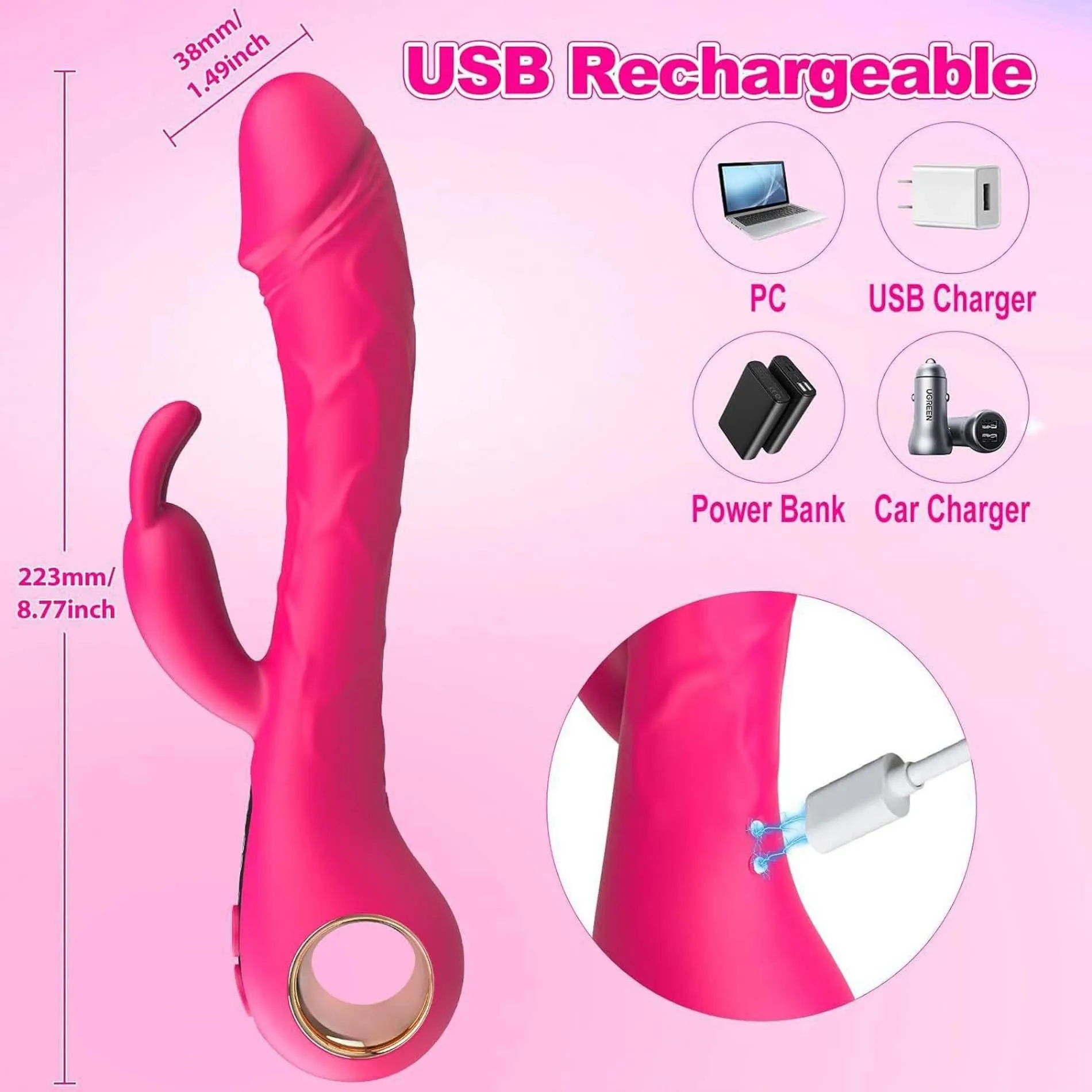 Вібратор-кролик B - Series Cute Rabbit G-Spot, 22.3 см (рожевий)