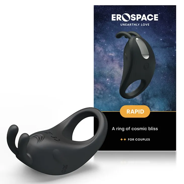 Эрекционное кольцо Erospace Rapid, 7,5 см (черный)