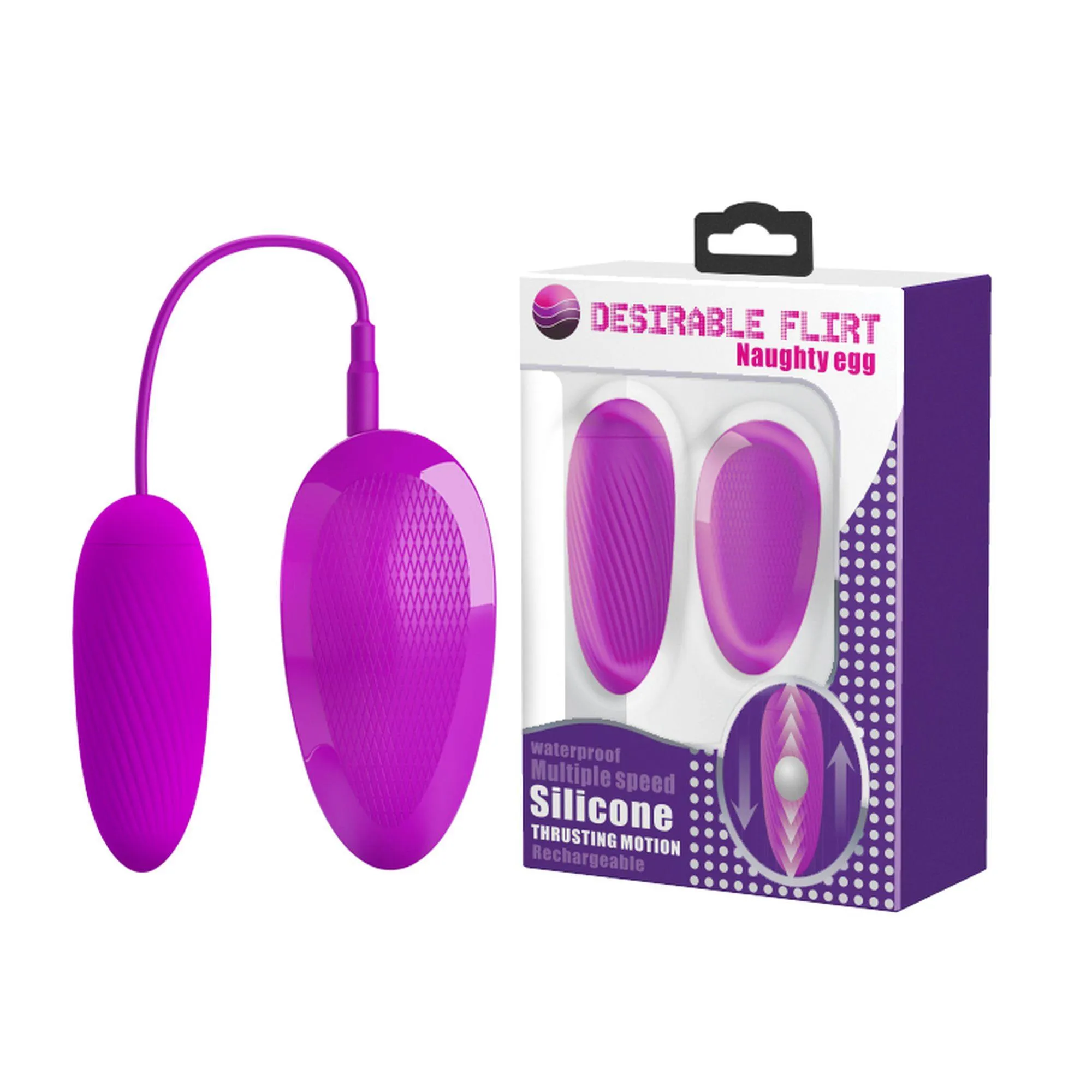 Виброяйцо Pretty Love Destrable Flirt Naughty egg, 9,5 см (фиолетовый)