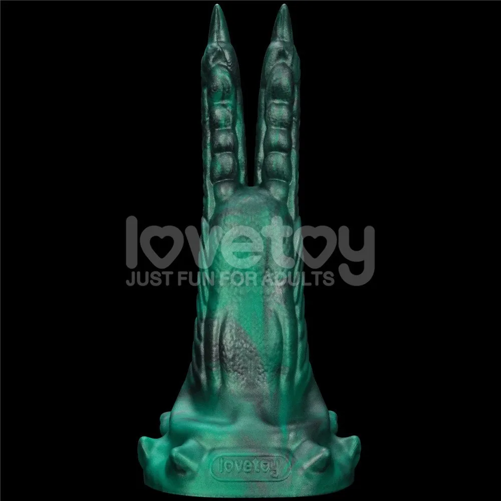 Lovetoy Double-Claw Savage Charm - Wibrator, Zielony, 19.4 cm
