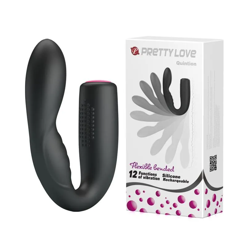 Pretty Love Quintion - Wibrator, Czarny, 14 cm
