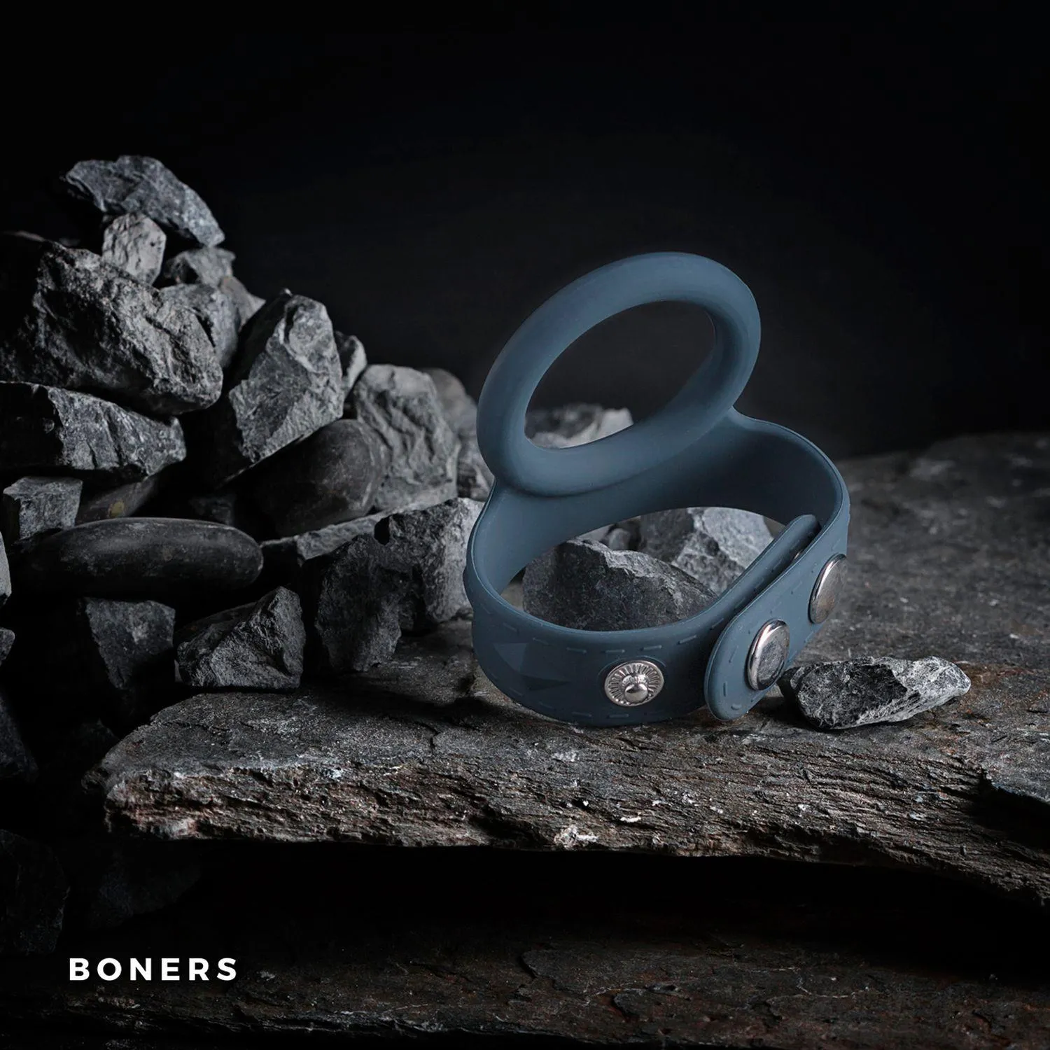 Boners Cock & Ball Strap - Pierścień erekcyjny, Szary, 22 cm