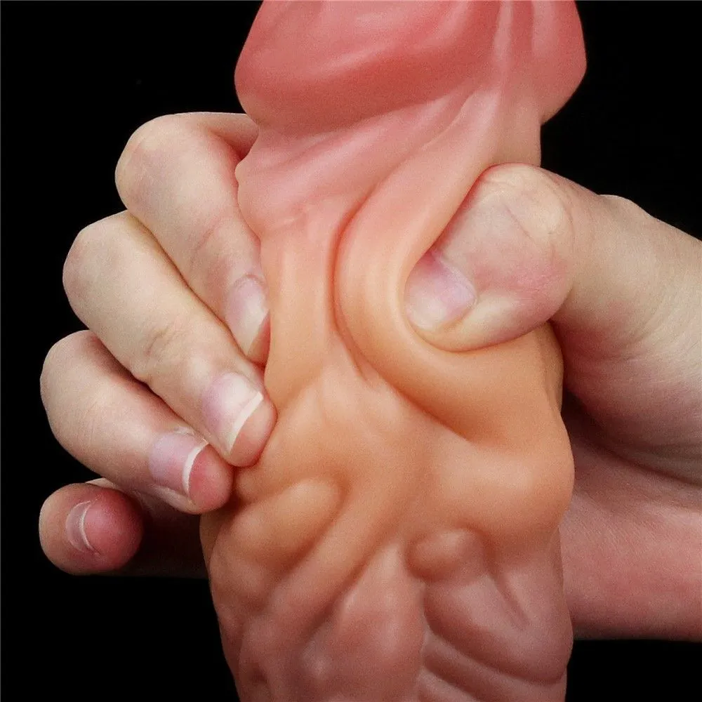 Фалоімітатор Dual-Layered Silicone Nature Cock 7.0'', 18 см (коричневий)