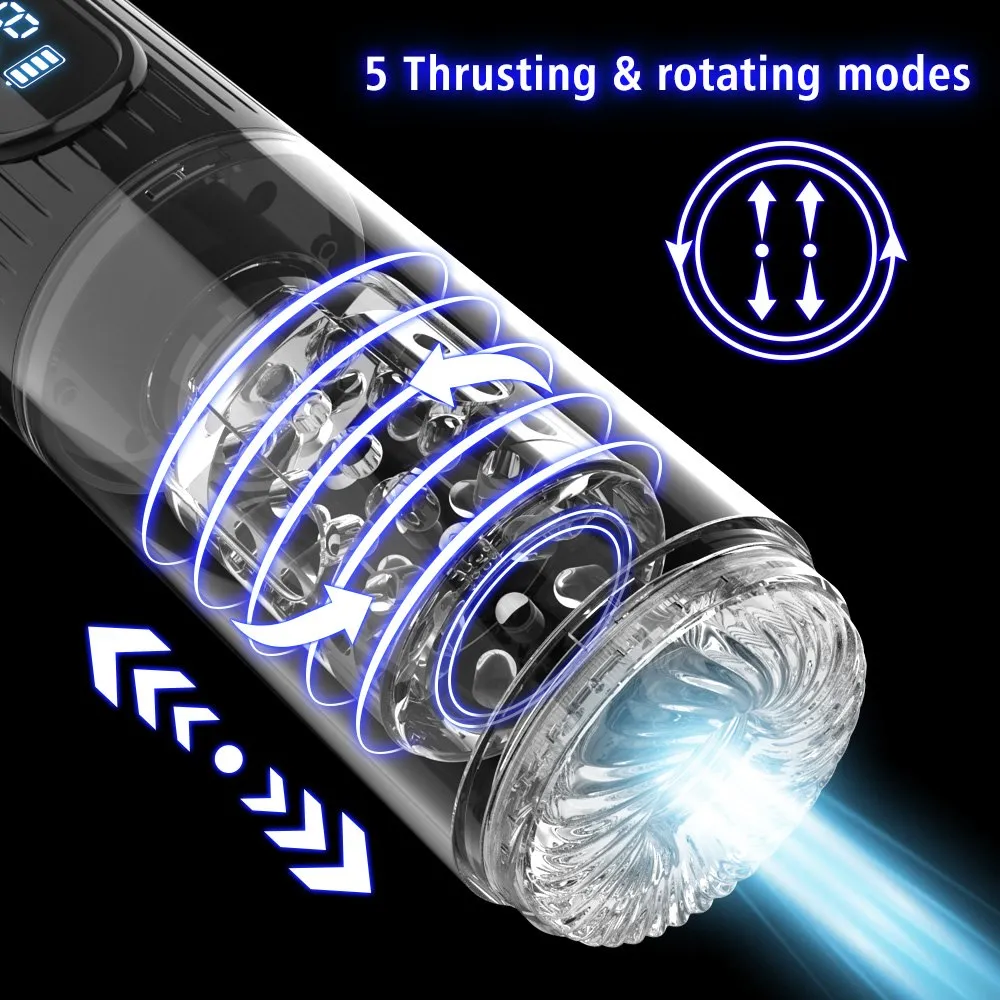EROSPACE Men's Play B2 - Automatyczny masturbator z wibracją, Przezroczysty, 29.7 cm