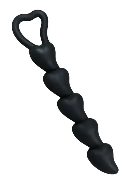 Анальні намиста Inny Velvet Hearts, 18,5 см (чорний)