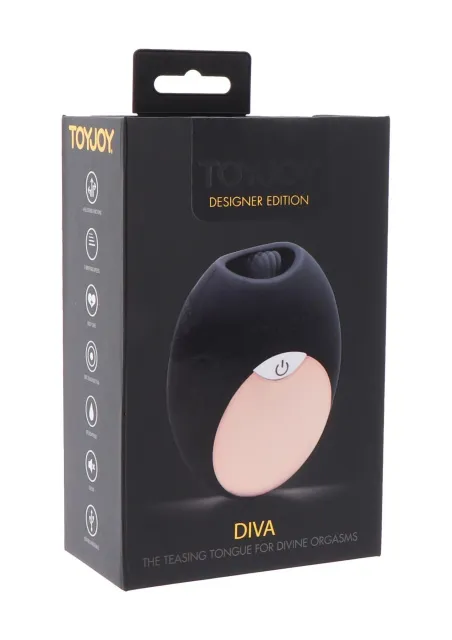 Стимулятор для клитора Diva The Teasing Tongue For Divine Orgasms, 7,2 см (черный)