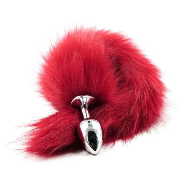 Анальная пробка с хвостом Toyz4lovers Long Fox Tail, 40 см (красный)