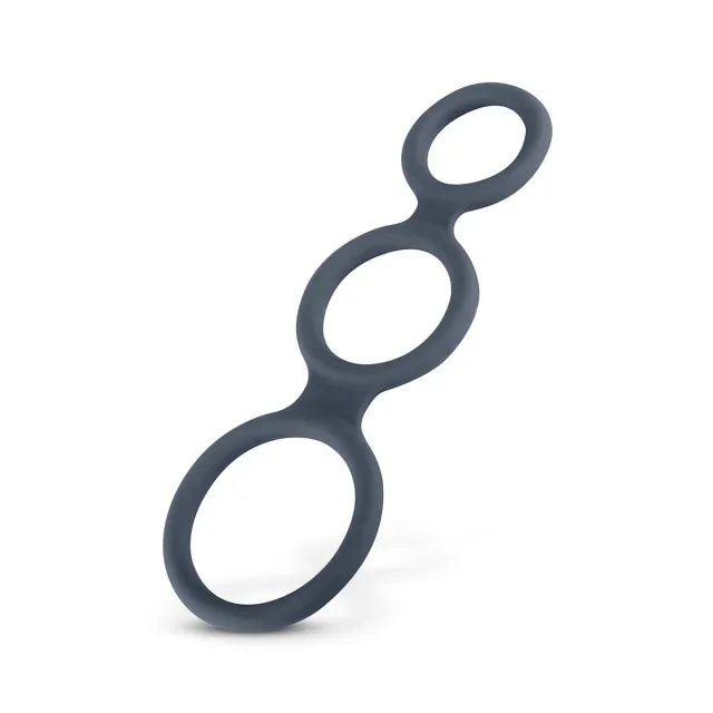 Ерекційне кільце Boners Triple Cock Ring, 18 см (сірий)