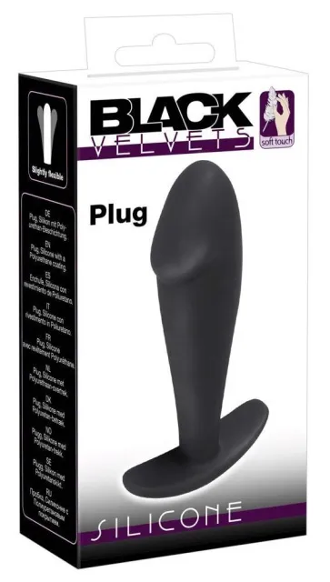 Black Velvets Butt Plug - Korek analny, Czarny, 10 cm