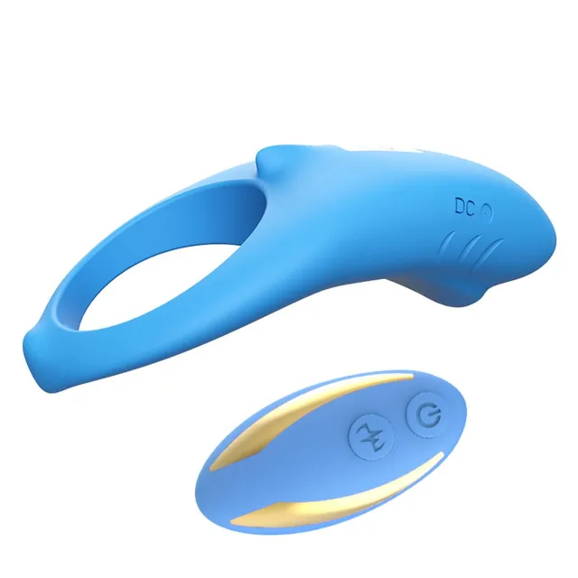 Эрекционное кольцо B - Series Joy Shark, 6 см (синий)